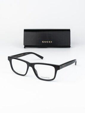 Gucci Women Eyeglasses Black Rectangle GG1987O 001 NEW AUTHENTIC